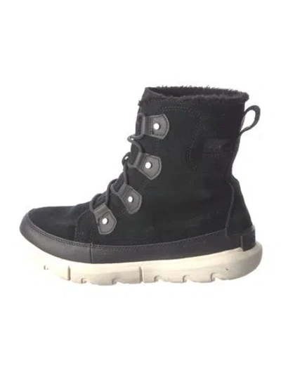 Pre-owned Sorel Suede Lace-up Boots In Black