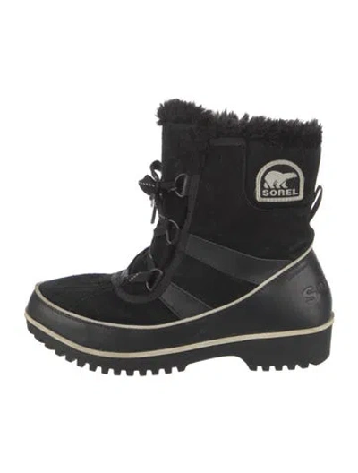 Pre-owned Sorel Suede Lace-up Boots In Black