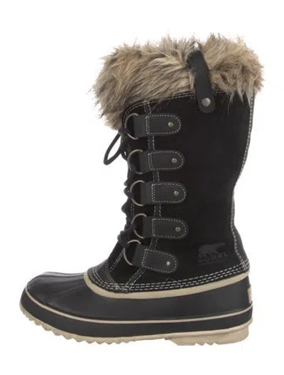 Pre-owned Sorel Suede Lace-up Boots In Black