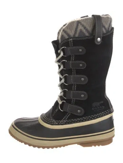 Pre-owned Sorel Suede Lace-up Boots In Black