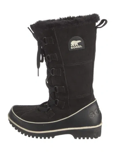 Pre-owned Sorel Suede Lace-up Boots In Black