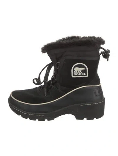 Pre-owned Sorel Suede Lace-up Boots In Black