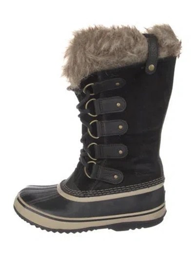 Pre-owned Sorel Suede Lace-up Boots In Black