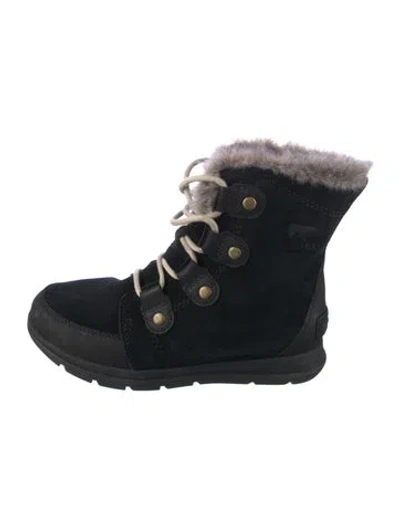 Pre-owned Sorel Suede Lace-up Boots In Black