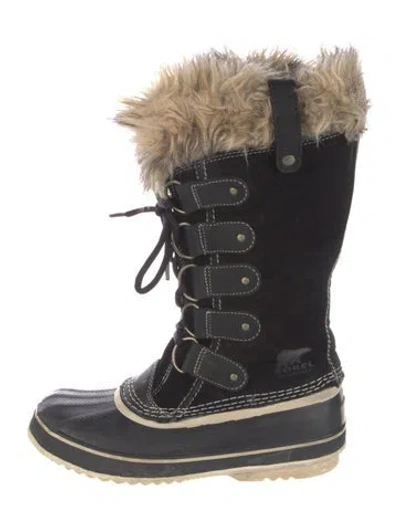 Pre-owned Sorel Suede Lace-up Boots In Black