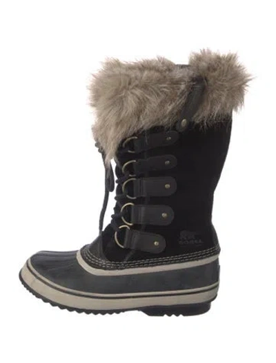 Pre-owned Sorel Suede Lace-up Boots In Black