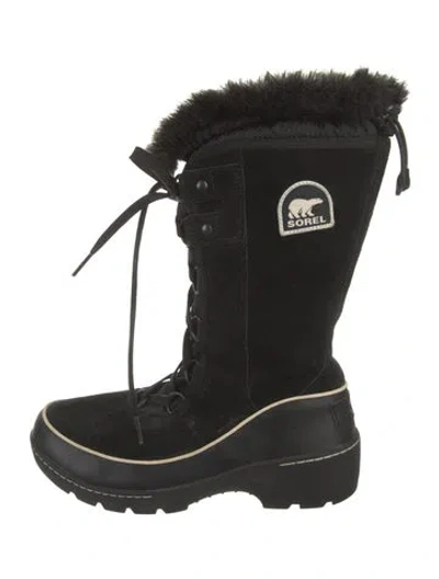 Pre-owned Sorel Suede Lace-up Boots In Black