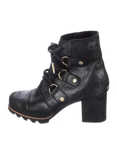 Pre-owned Sorel Suede Lace-up Boots In Black
