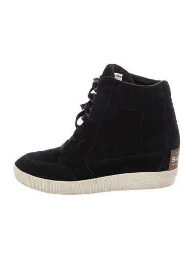 Pre-owned Sorel Suede Lace-up Boots In Black