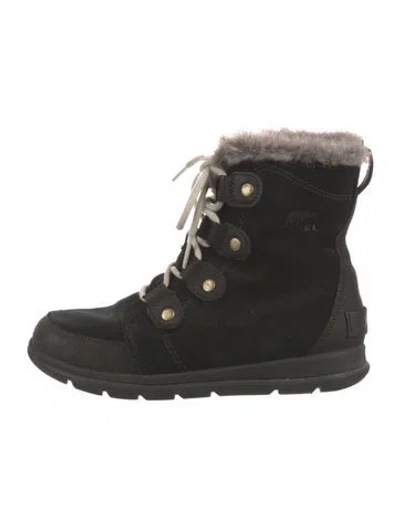 Pre-owned Sorel Suede Lace-up Boots In Black