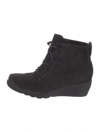 Pre-owned Sorel Suede Lace-up Boots In Black