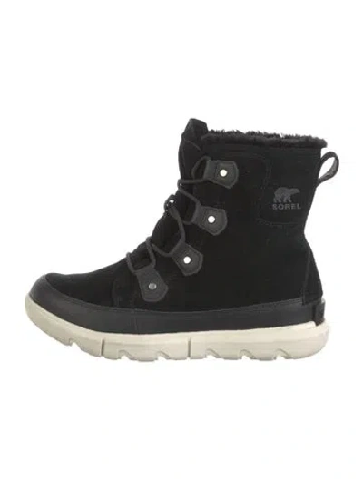 Pre-owned Sorel Suede Lace-up Boots In Black