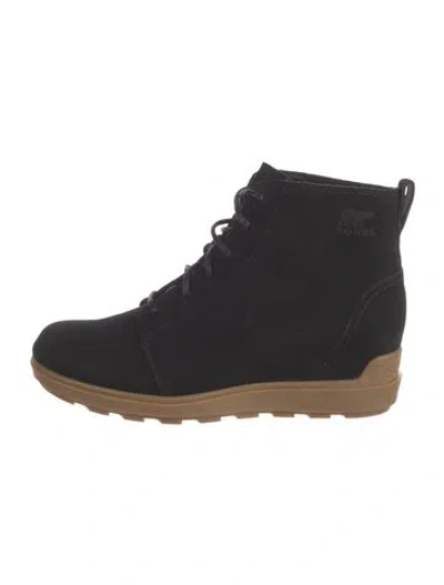 Pre-owned Sorel Suede Lace-up Boots In Black