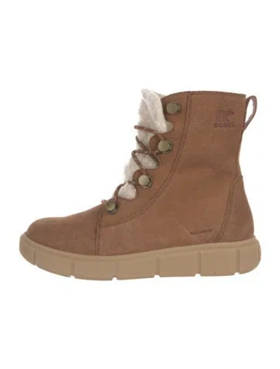 Pre-owned Sorel Suede Lace-up Boots In Brown