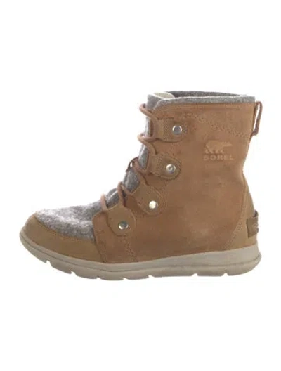 Pre-owned Sorel Suede Lace-up Boots In Brown