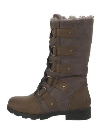 Pre-owned Sorel Suede Lace-up Boots In Brown