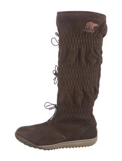 Pre-owned Sorel Suede Lace-up Boots In Brown