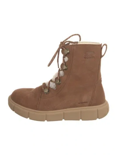 Pre-owned Sorel Suede Lace-up Boots In Brown