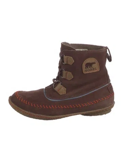 Pre-owned Sorel Suede Lace-up Boots In Brown