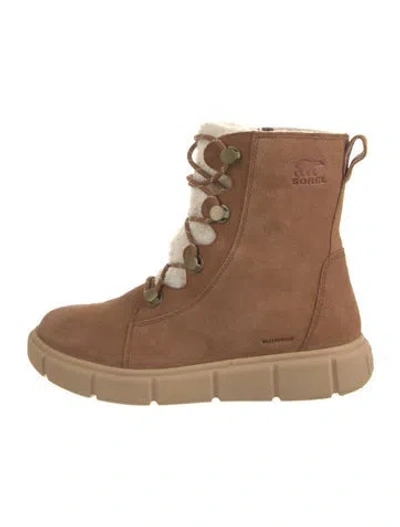 Pre-owned Sorel Suede Lace-up Boots In Brown
