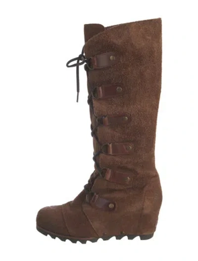 Pre-owned Sorel Suede Lace-up Boots In Brown