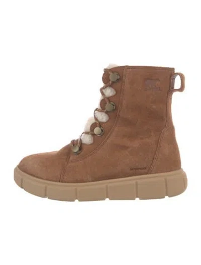 Pre-owned Sorel Suede Lace-up Boots In Brown