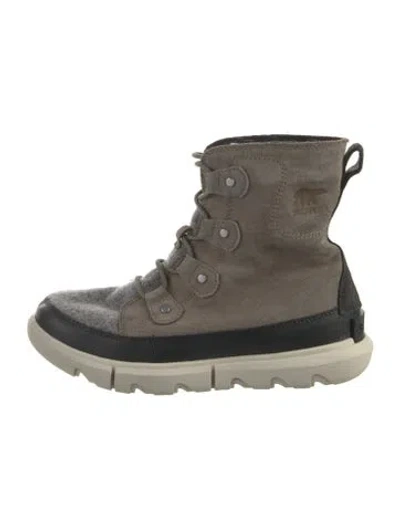 Pre-owned Sorel Suede Lace-up Boots In Gray