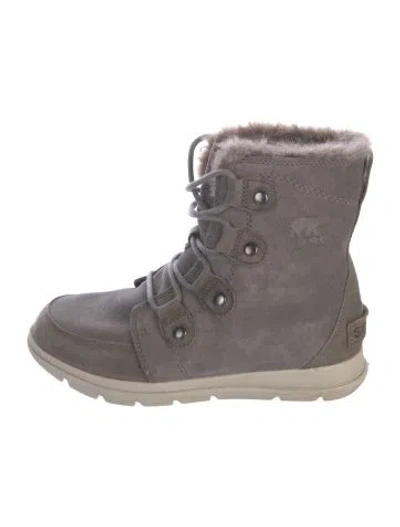 Pre-owned Sorel Suede Lace-up Boots In Gray