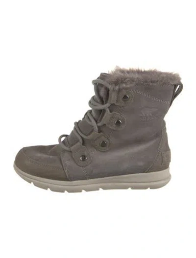 Pre-owned Sorel Suede Lace-up Boots In Gray