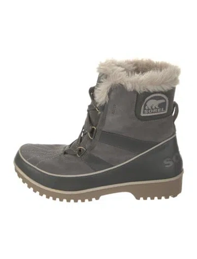 Pre-owned Sorel Suede Lace-up Boots In Gray