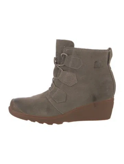 Pre-owned Sorel Suede Lace-up Boots In Gray