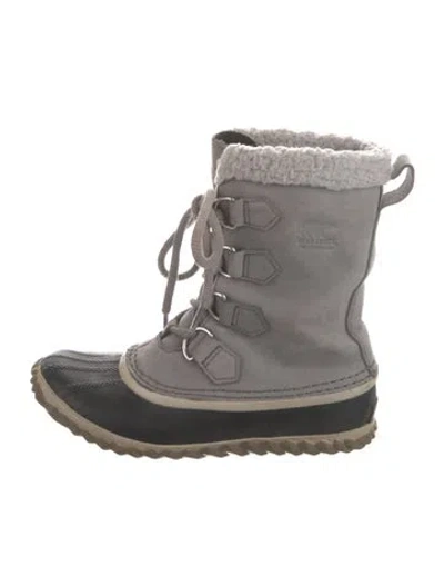 Pre-owned Sorel Suede Lace-up Boots In Gray