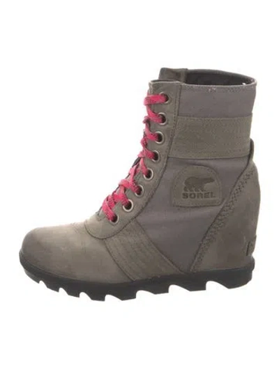 Pre-owned Sorel Suede Lace-up Boots In Gray
