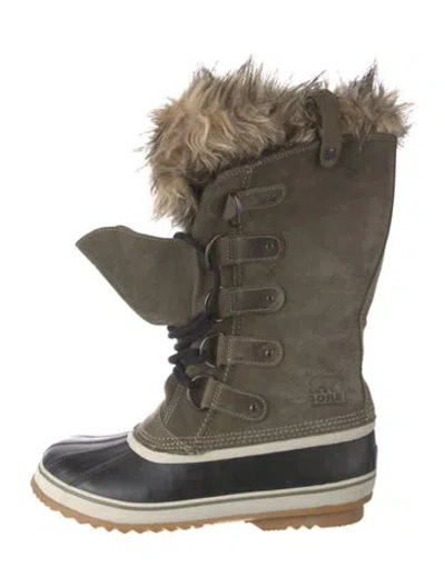 Pre-owned Sorel Suede Lace-up Boots In Green