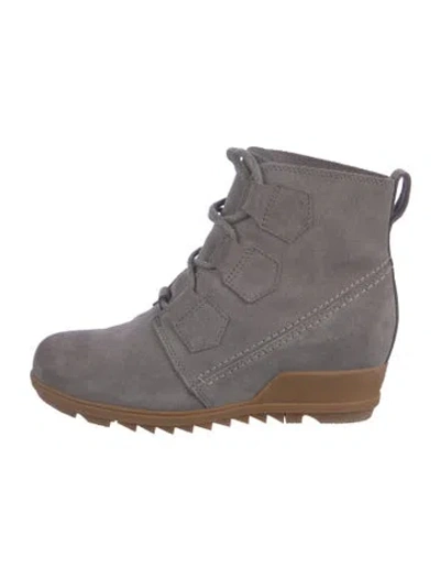 Pre-owned Sorel Suede Lace-up Boots In Grey