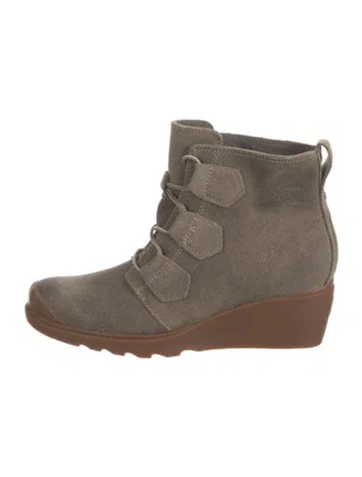 Pre-owned Sorel Suede Lace-up Boots In Grey