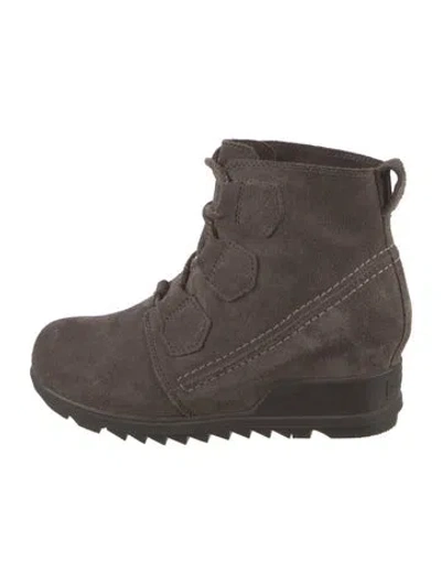 Pre-owned Sorel Suede Lace-up Boots In Grey