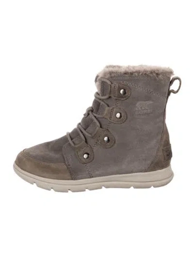 Pre-owned Sorel Suede Lace-up Boots In Grey