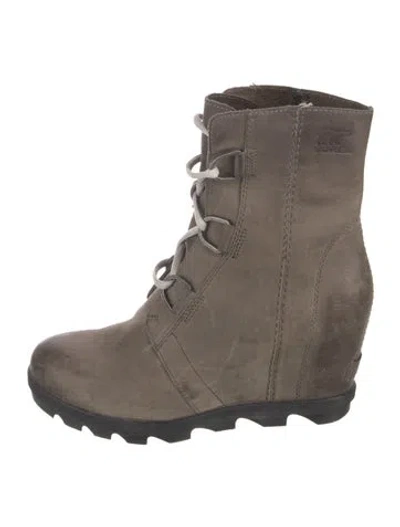 Pre-owned Sorel Suede Lace-up Boots In Grey