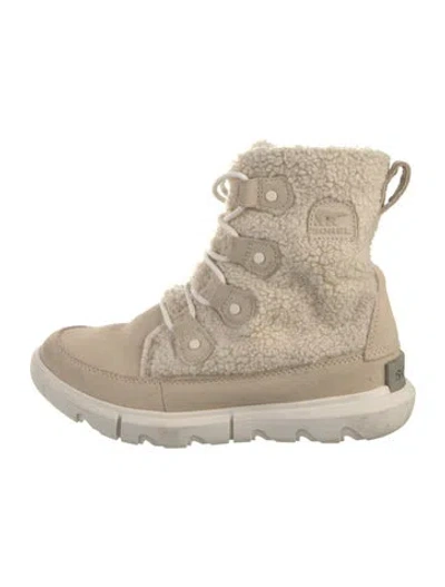 Pre-owned Sorel Suede Lace-up Boots In Neutral