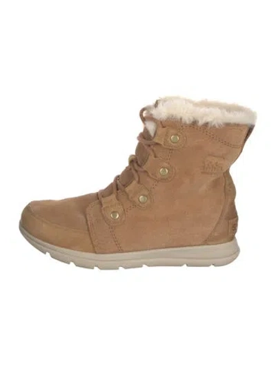 Pre-owned Sorel Suede Lace-up Boots In Neutral
