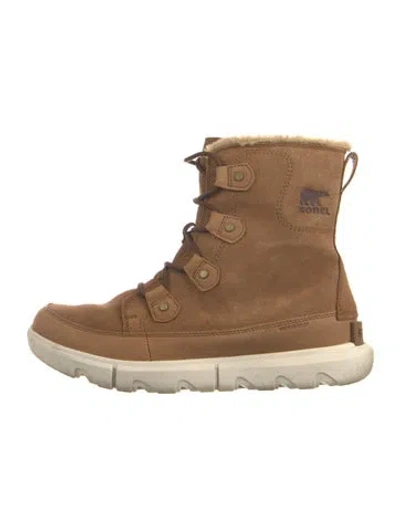 Pre-owned Sorel Suede Lace-up Boots In Neutral