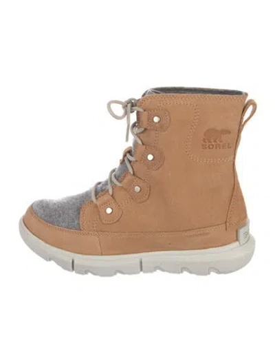 Pre-owned Sorel Suede Lace-up Boots In Neutral