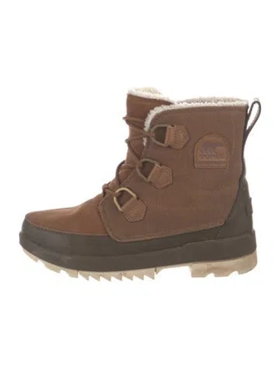 Pre-owned Sorel Suede Lace-up Boots In Neutral