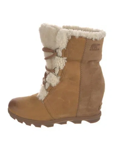 Pre-owned Sorel Suede Lace-up Boots In Neutrals