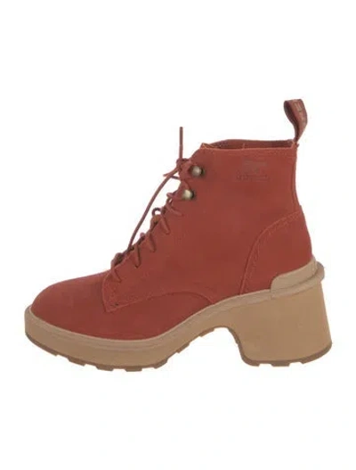 Pre-owned Sorel Suede Lace-up Boots In Orange