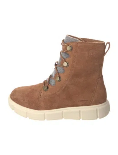 Pre-owned Sorel Suede Lace-up Boots W/ Tags In Brown