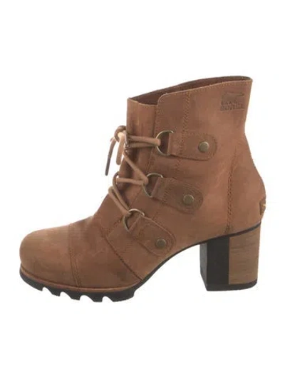 Pre-owned Sorel Suede Moto Boots In Brown
