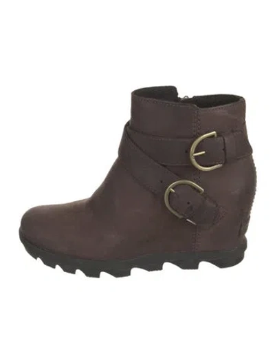 Pre-owned Sorel Suede Moto Boots In Brown