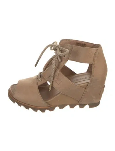 Pre-owned Sorel Suede Mules In Neutral